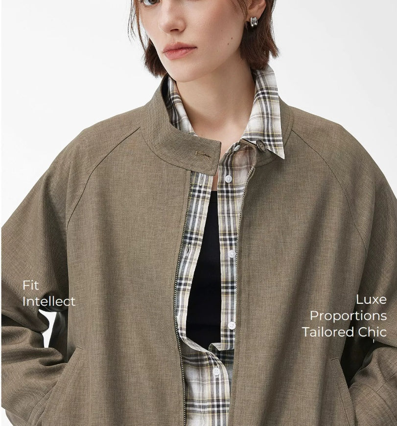 Moderne Bomberjacke für Damen mit Reißverschluss und lässigem Schnitt - J&B - 5 - Atelier-Zofia