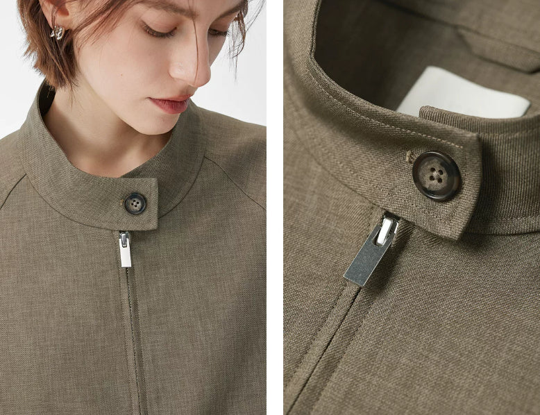 Moderne Bomberjacke für Damen mit Reißverschluss und lässigem Schnitt - J&B - 6 - Atelier-Zofia