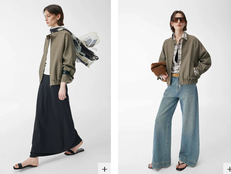 Moderne Bomberjacke für Damen mit Reißverschluss und lässigem Schnitt - J&B - 8 - Atelier-Zofia