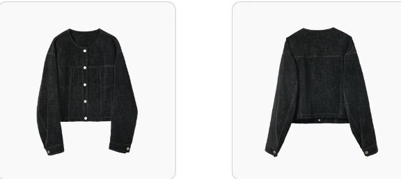 Modische kurze Jacke für Damen mit bequemer Passform und praktischen Taschen - J&B - 2 - Atelier-Zofia