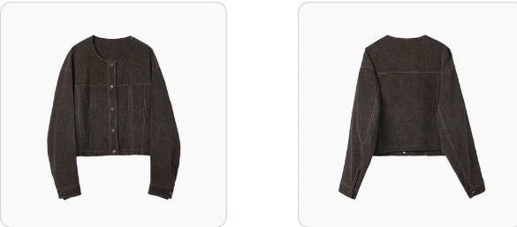 Modische kurze Jacke für Damen mit bequemer Passform und praktischen Taschen - J&B - 8 - Atelier-Zofia