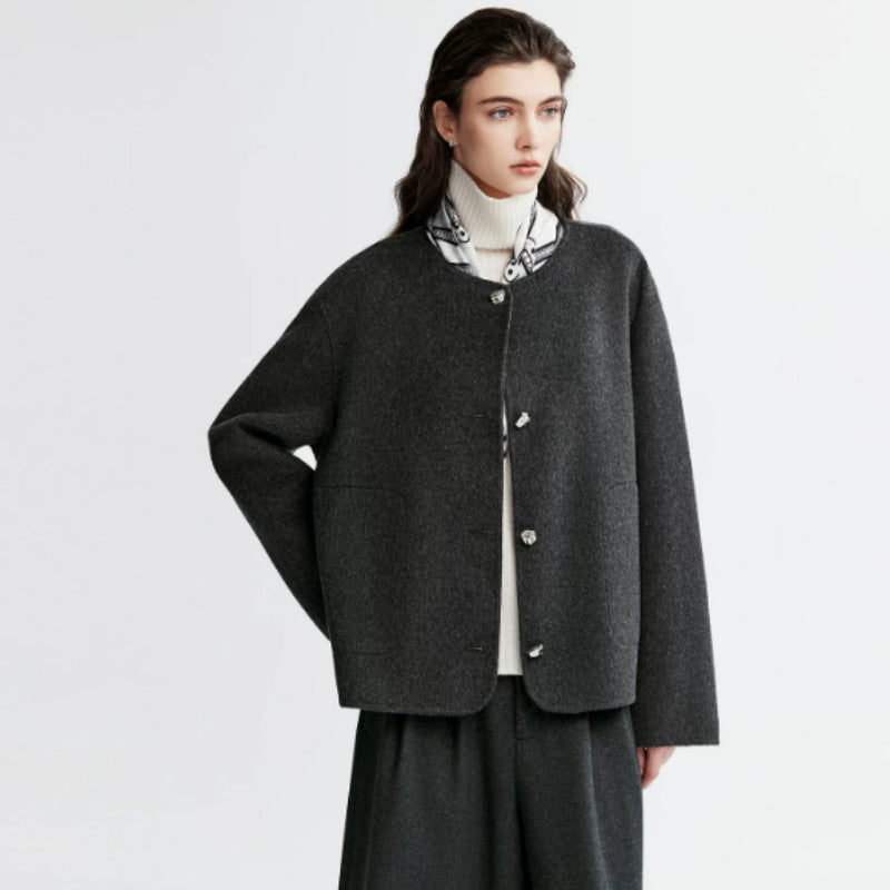 Lässige Damenjacke mit Knopfverschluss - J&B - 3 - Atelier-Zofia