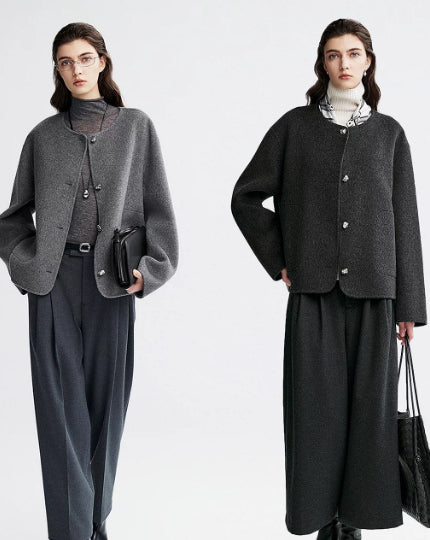Lässige Damenjacke mit Knopfverschluss - J&B - 4 - Atelier-Zofia