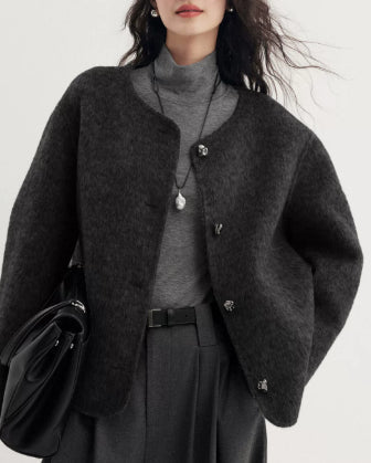 Lässige Damenjacke mit Knopfverschluss - J&B - 8 - Atelier-Zofia