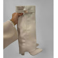 Stilvolle Damen Overknee-Stiefel mit Blockabsatz - J&B - 7 - Atelier-Zofia