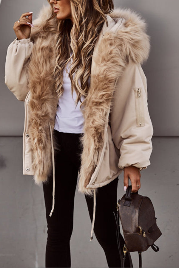 Eleganter Damen-Parka mit Kunstfell und Kapuze - J&B - 2 - Atelier-Zofia
