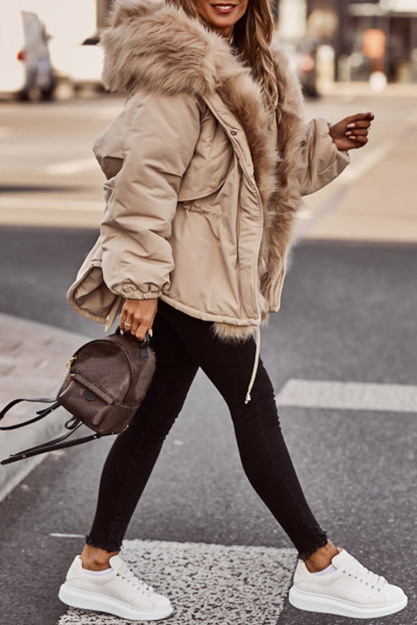 Eleganter Damen-Parka mit Kunstfell und Kapuze - J&B - 5 - Atelier-Zofia