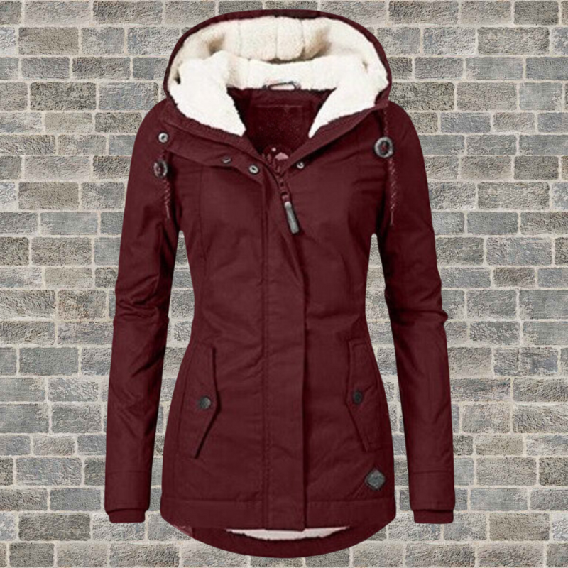 Kuschelige Damen-Winterjacke mit praktischer Kapuze - J&B - 2 - Atelier-Zofia