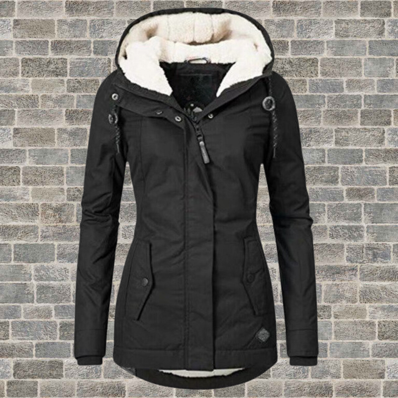 Kuschelige Damen-Winterjacke mit praktischer Kapuze - J&B - 3 - Atelier-Zofia