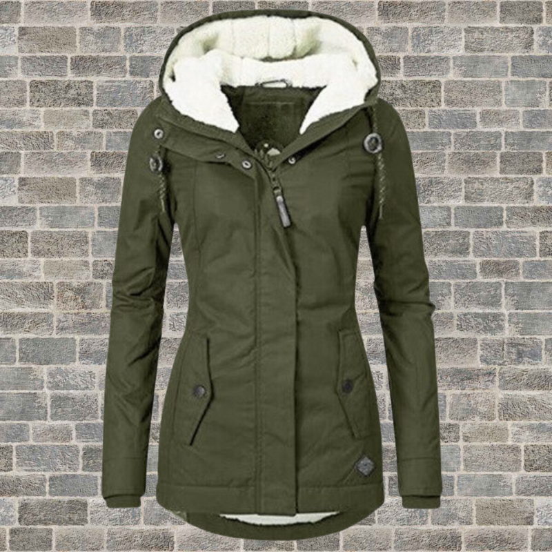 Kuschelige Damen-Winterjacke mit praktischer Kapuze - J&B - 4 - Atelier-Zofia