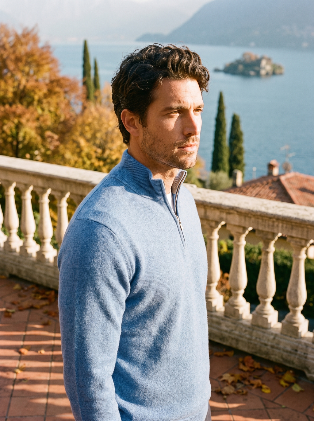 Hochwertiger Herrenpullover mit Stehkragen und Reißverschluss - J&B - 1 - Atelier-Zofia