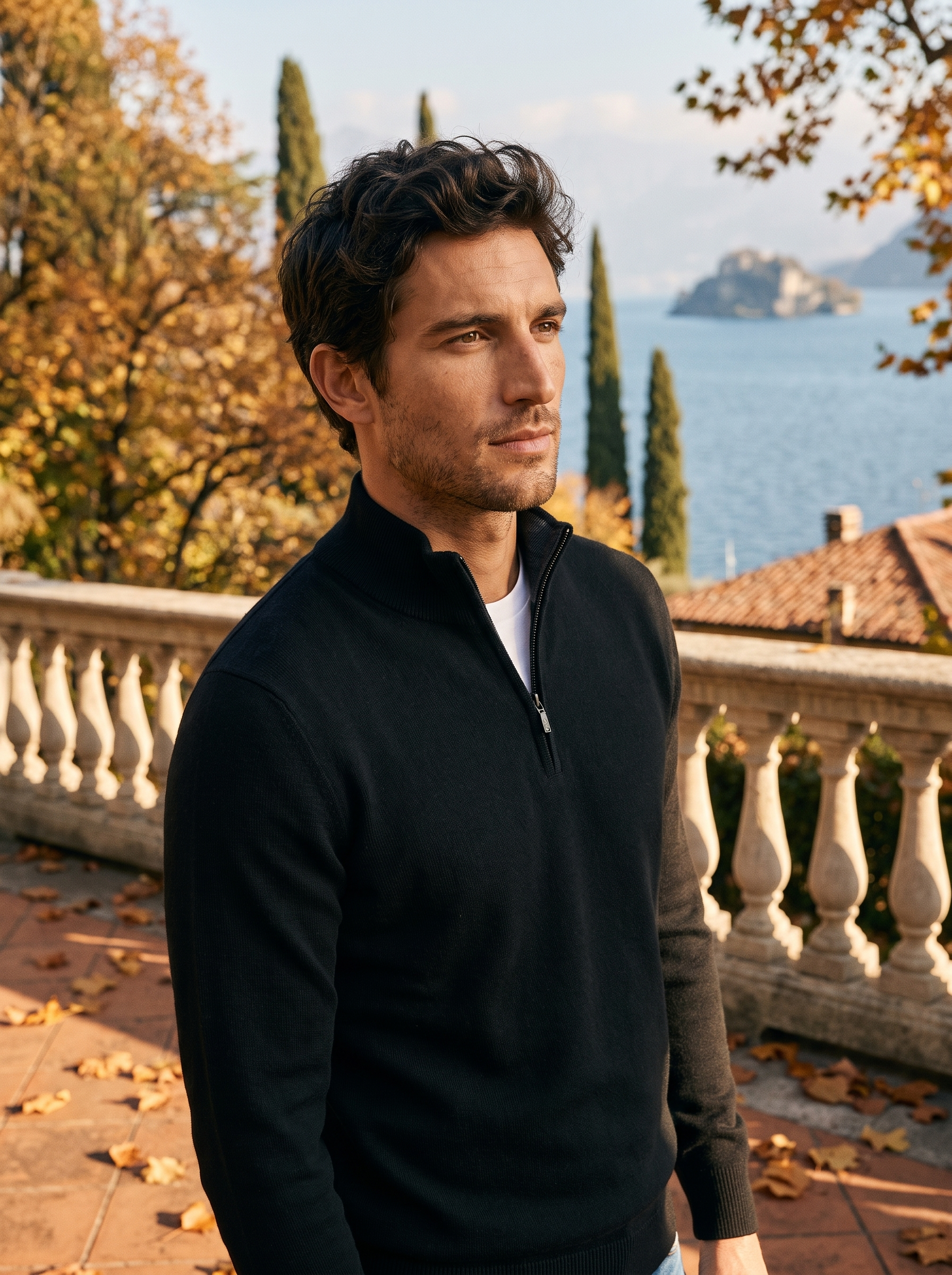 Hochwertiger Herrenpullover mit Stehkragen und Reißverschluss - J&B - 5 - Atelier-Zofia
