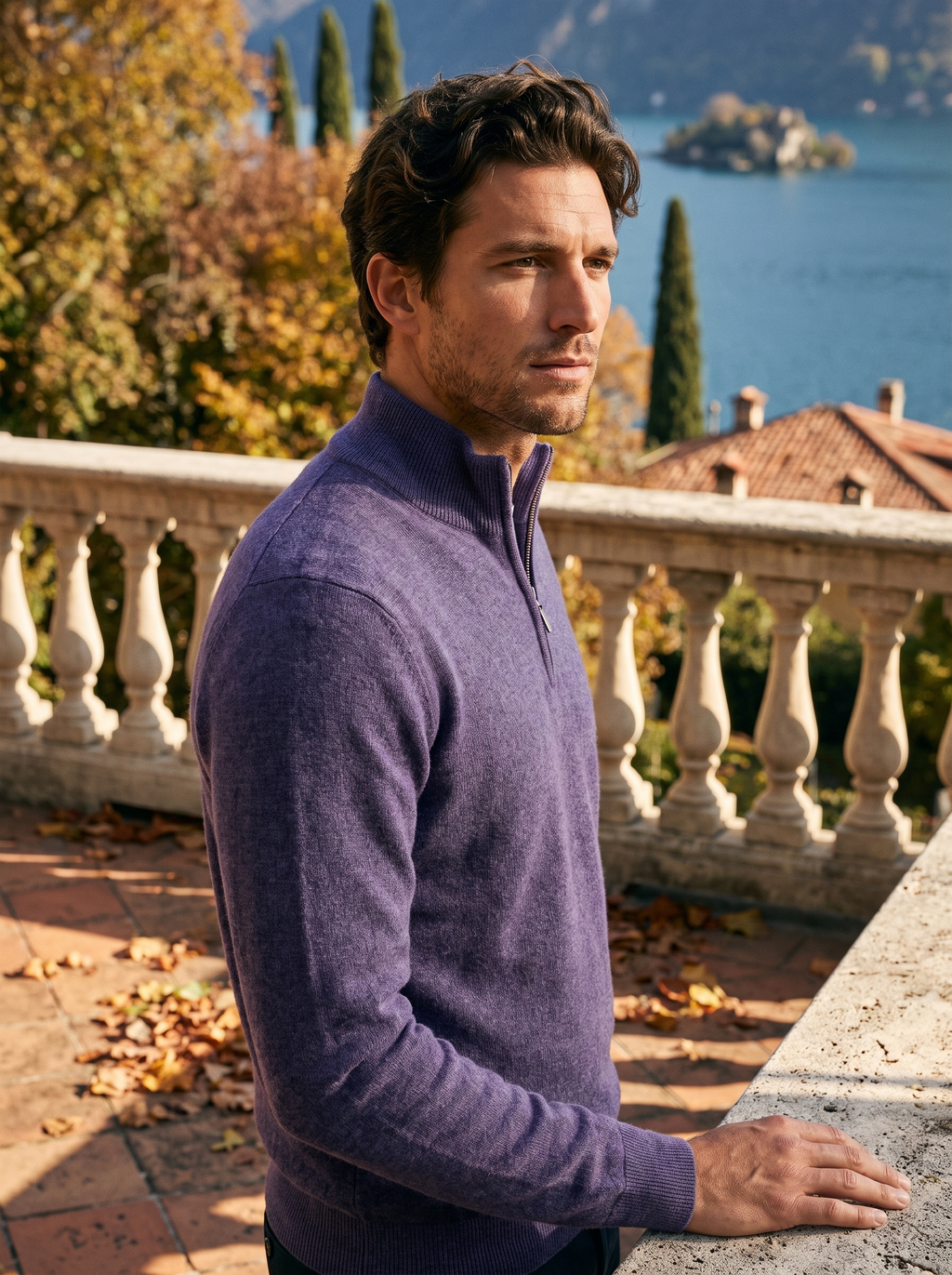 Hochwertiger Herrenpullover mit Stehkragen und Reißverschluss - J&B - 7 - Atelier-Zofia