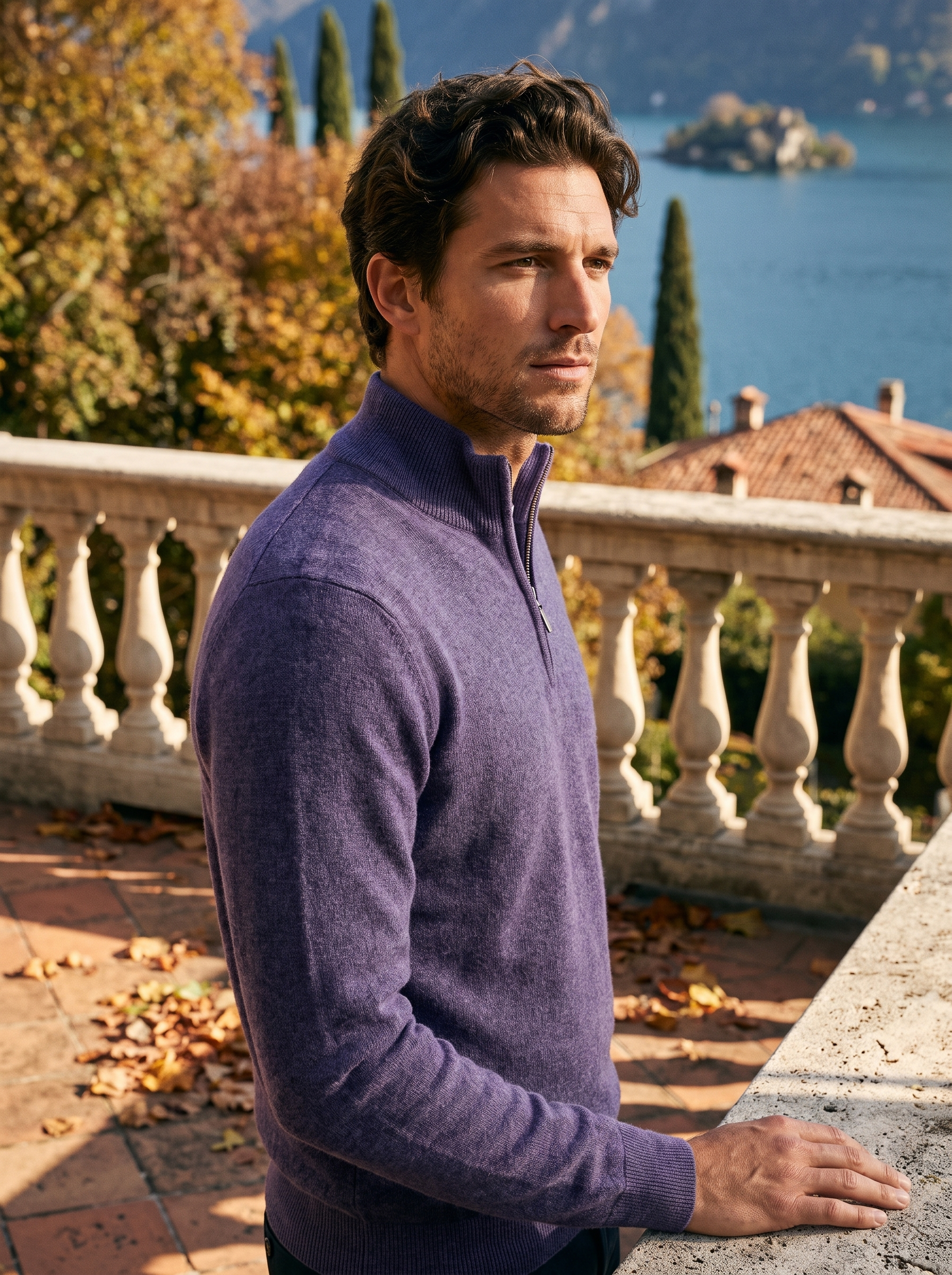 Hochwertiger Herrenpullover mit Stehkragen und Reißverschluss - J&B - 7 - Atelier-Zofia