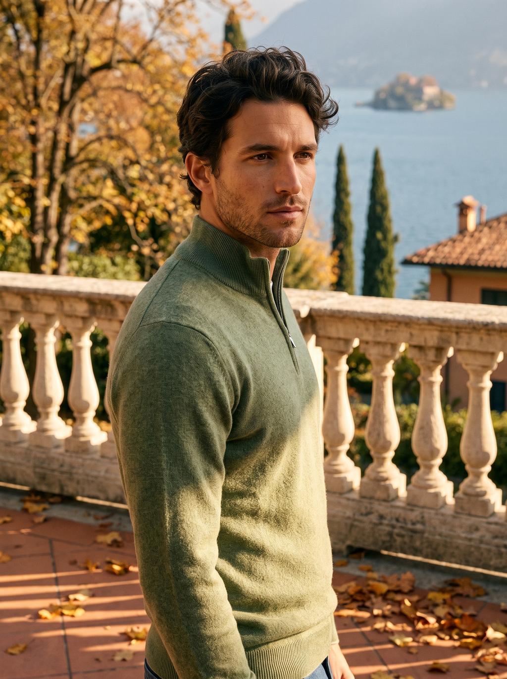 Hochwertiger Herrenpullover mit Stehkragen und Reißverschluss - J&B - 11 - Atelier-Zofia