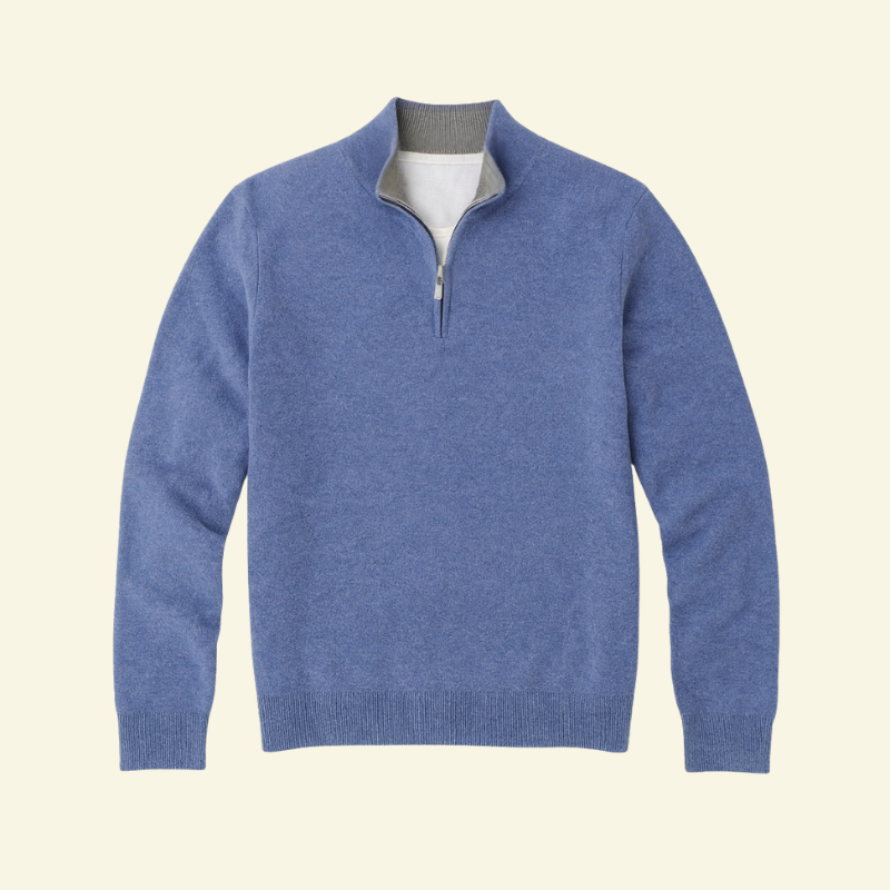 Hochwertiger Herrenpullover mit Stehkragen und Reißverschluss - J&B - 12 - Atelier-Zofia