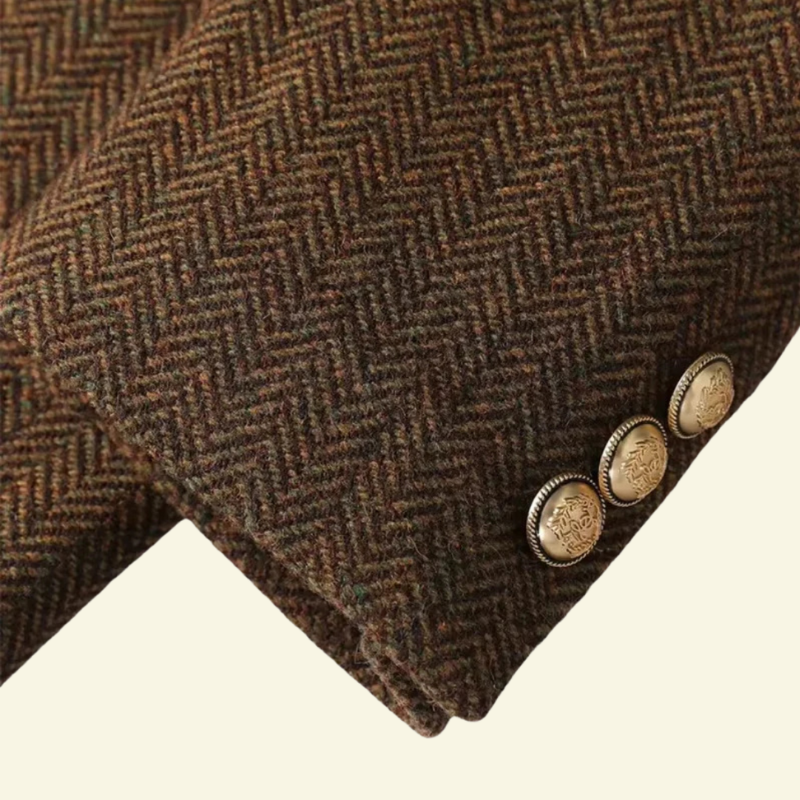Stylischer Damen-Tweed-Blazer mit tailliertem Schnitt und Gürtel - J&B - 5 - Atelier-Zofia