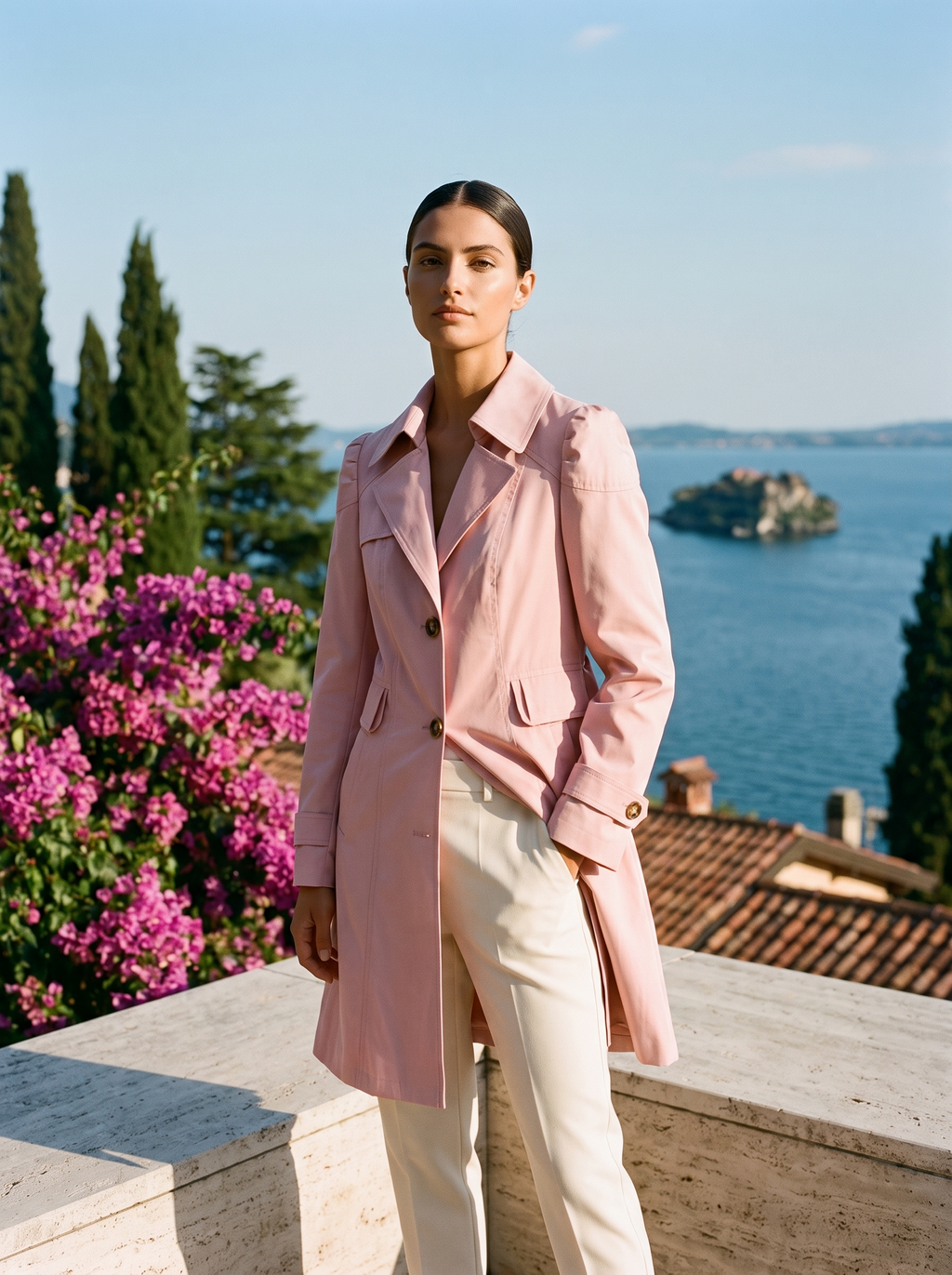 Damen-Trenchcoat mit eleganter Silhouette und Gürtel - J&B - 2 - Atelier-Zofia