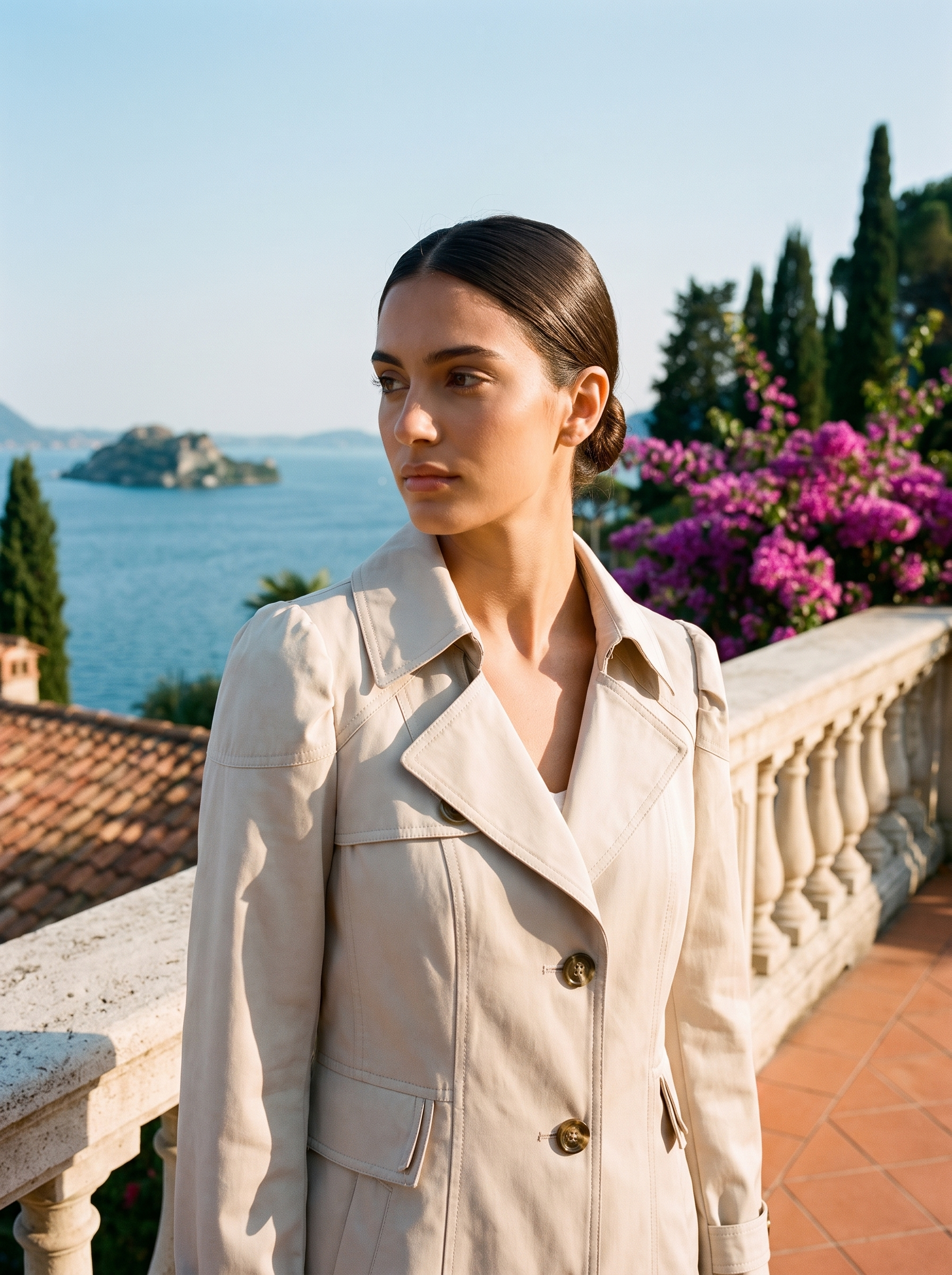 Damen-Trenchcoat mit eleganter Silhouette und Gürtel - J&B - 5 - Atelier-Zofia
