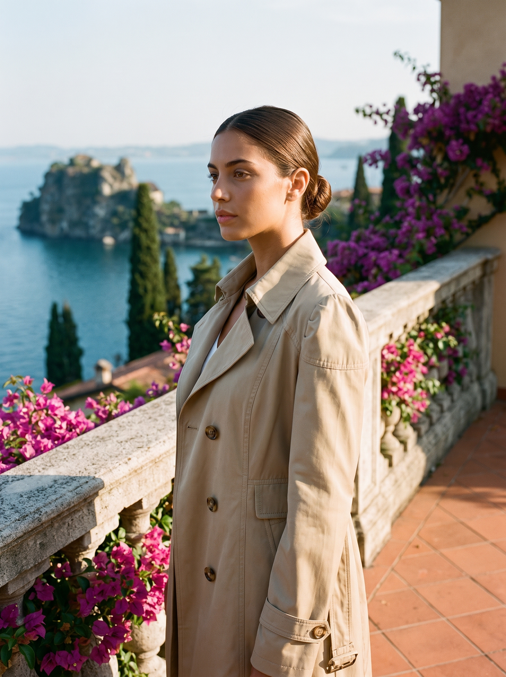 Damen-Trenchcoat mit eleganter Silhouette und Gürtel - J&B - 7 - Atelier-Zofia