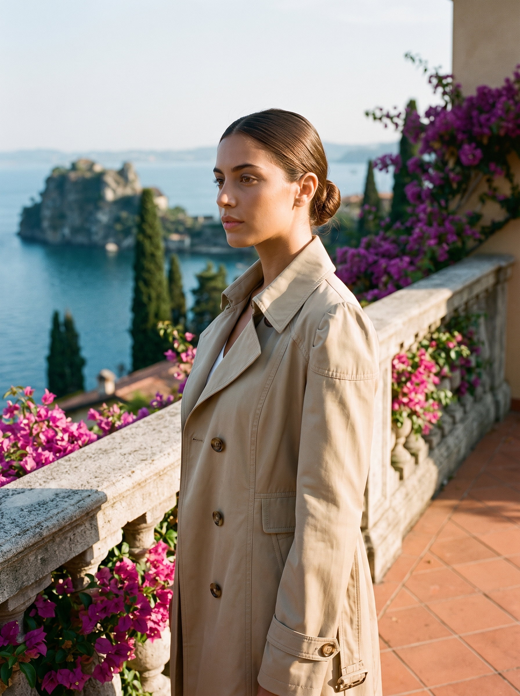 Damen-Trenchcoat mit eleganter Silhouette und Gürtel - J&B - 7 - Atelier-Zofia