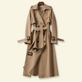 Damen Trenchcoat mit doppelter Knopfreihe, stilvolles Design - J&B - 1 - Atelier-Zofia