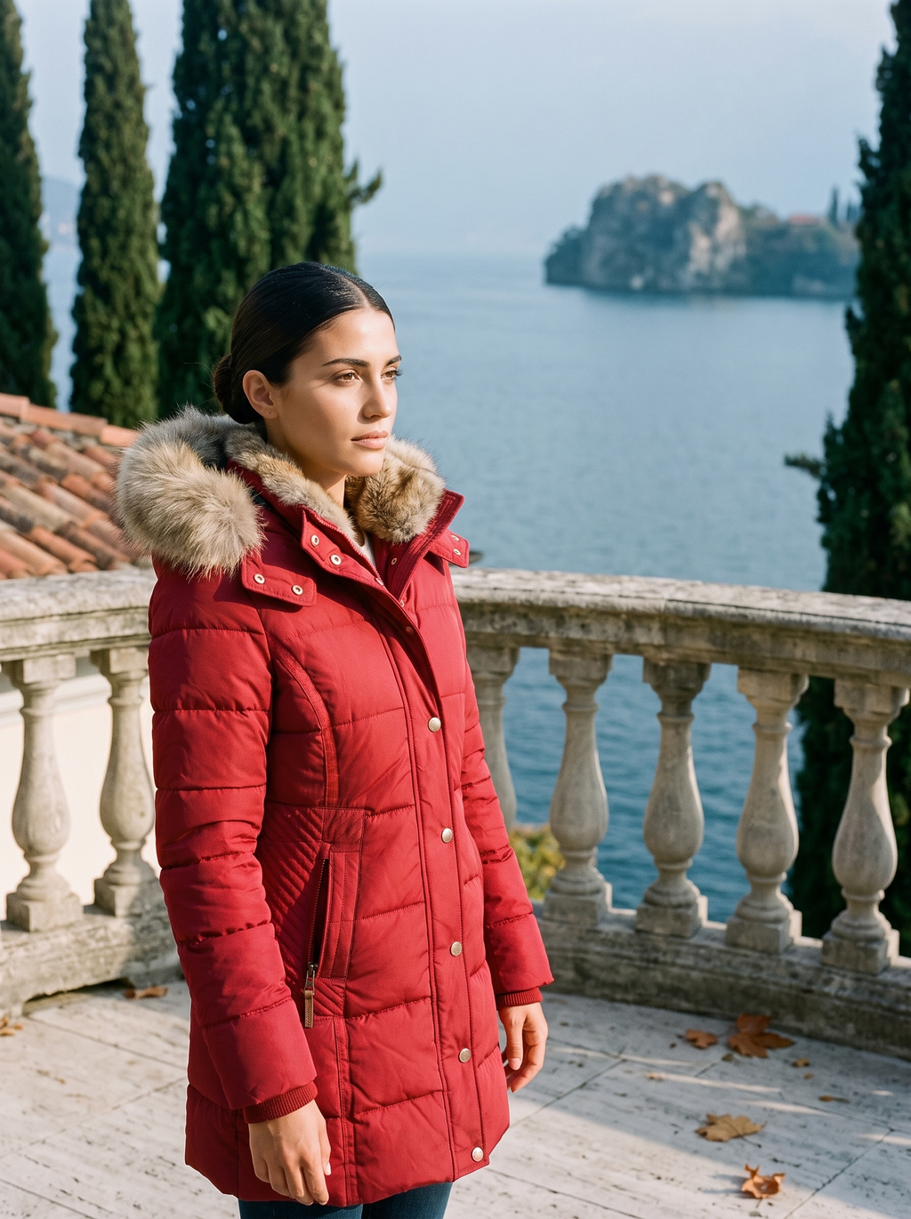 Elegante Damen-Steppjacke mit abnehmbarer Fellkapuze und figurschmeichelndem Schnitt - J&B - 8 - Atelier-Zofia