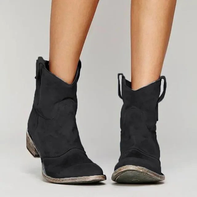 Damen Cowboy-Boots im Vintage-Design mit eleganten Akzenten - J&B - 2 - Atelier-Zofia