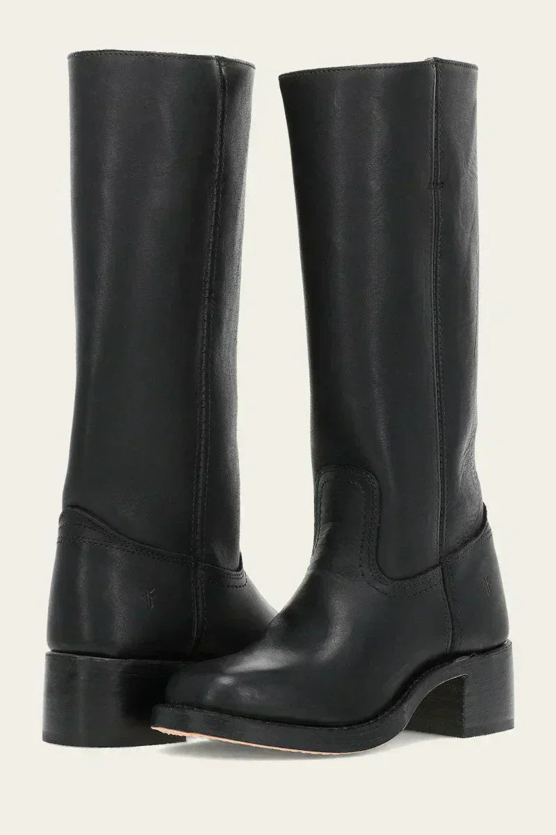 Elegante Damenstiefel in Wadenhöhe – Stilvolles Design mit geschlossener Spitze und komfortablem Blockabsatz - J&B - 3 - Atelier-Zofia