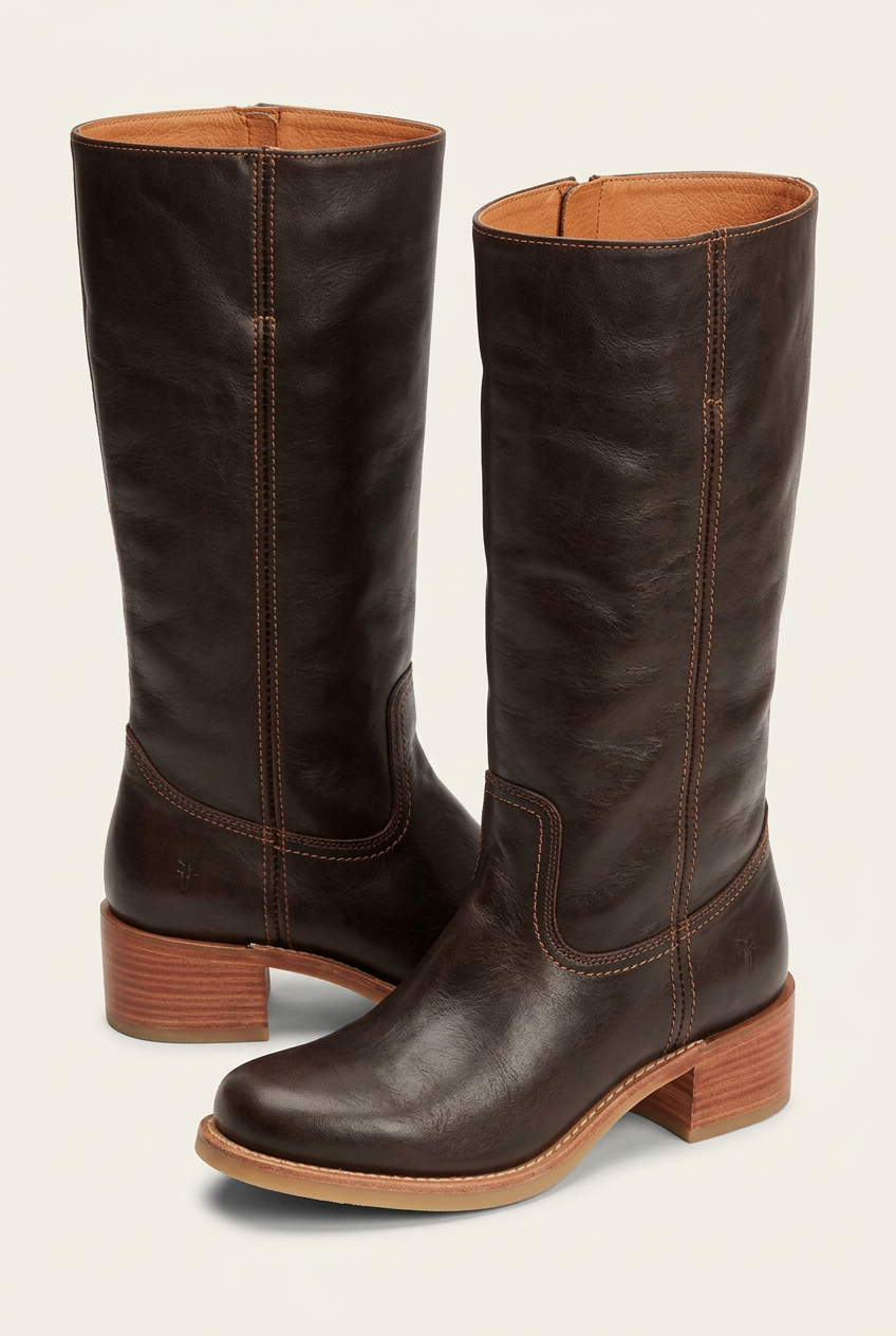 Elegante Damenstiefel in Wadenhöhe – Stilvolles Design mit geschlossener Spitze und komfortablem Blockabsatz - J&B - 17 - Atelier-Zofia