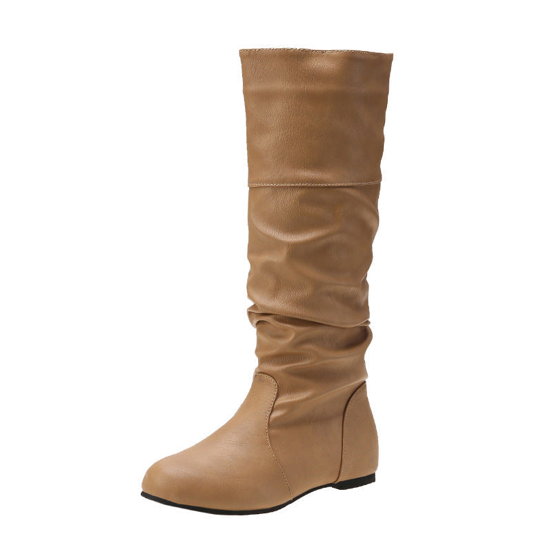 Bequeme Damen-Reitstiefel mit hohem Schnitt und runder Zehenform - J&B - 5 - Atelier-Zofia
