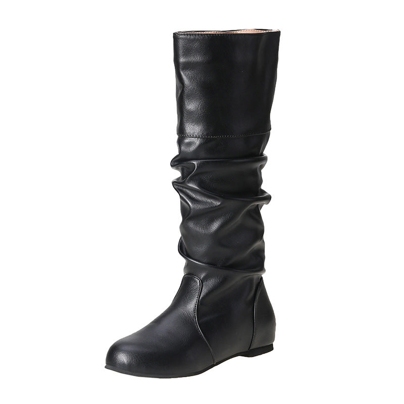Bequeme Damen-Reitstiefel mit hohem Schnitt und runder Zehenform - J&B - 7 - Atelier-Zofia