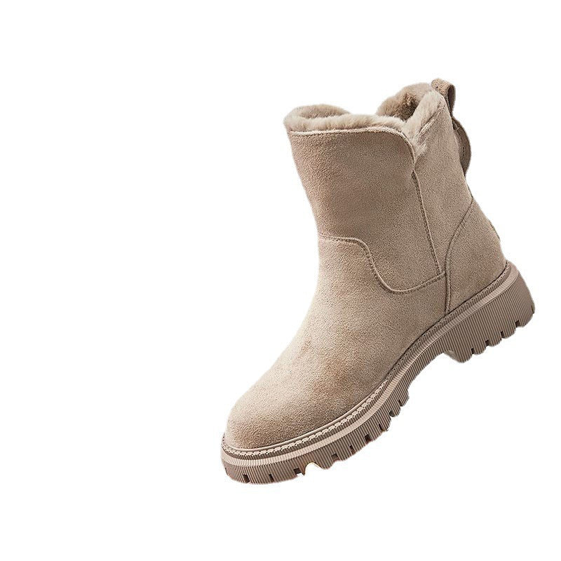 Modische Damen-Stiefeletten mit quadratischem Absatz und warmem Innenfutter - J&B - 5 - Atelier-Zofia