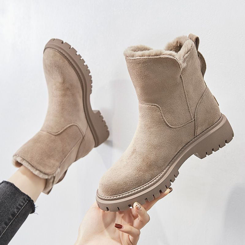 Modische Damen-Stiefeletten mit quadratischem Absatz und warmem Innenfutter - J&B - 7 - Atelier-Zofia