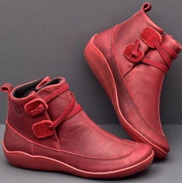 Elegante Damen-Stiefeletten mit runder Zehenform und flacher Sohle - 2 - Atelier-Zofia