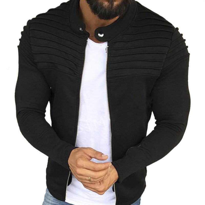 Trendige Herrenjacke mit Reißverschluss und strukturiertem Design - J&B - 2 - Atelier-Zofia