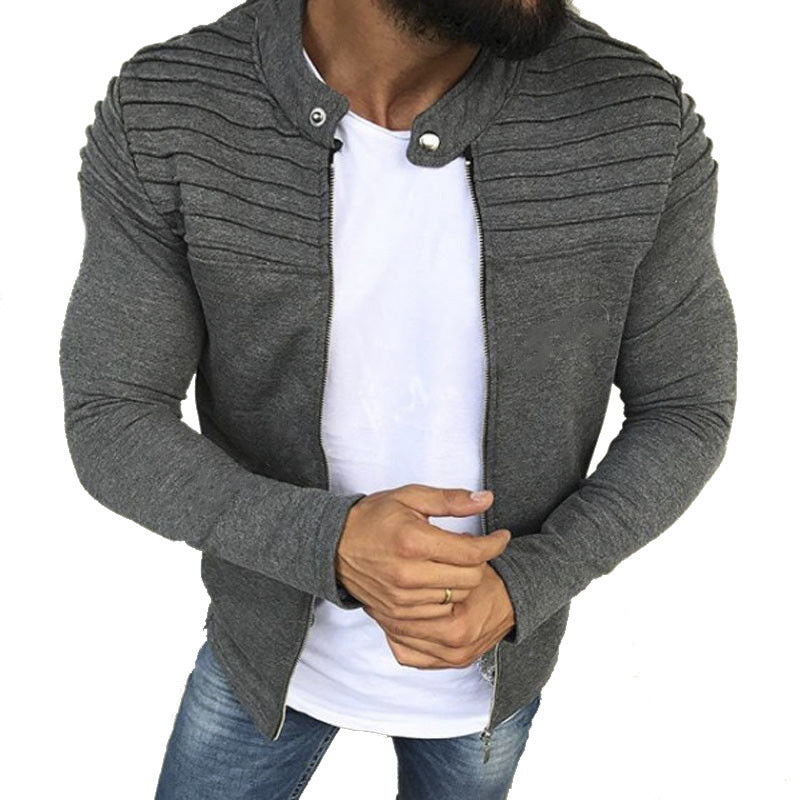 Trendige Herrenjacke mit Reißverschluss und strukturiertem Design - J&B - 3 - Atelier-Zofia