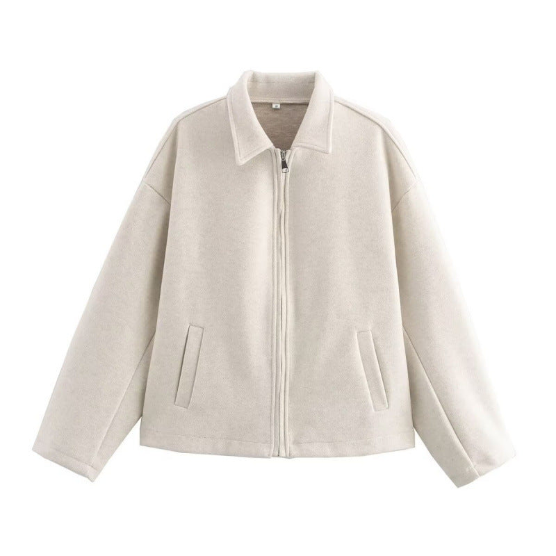 Bequeme Damenjacke mit Reißverschluss und lässigem Schnitt - J&B - 1 - Atelier-Zofia