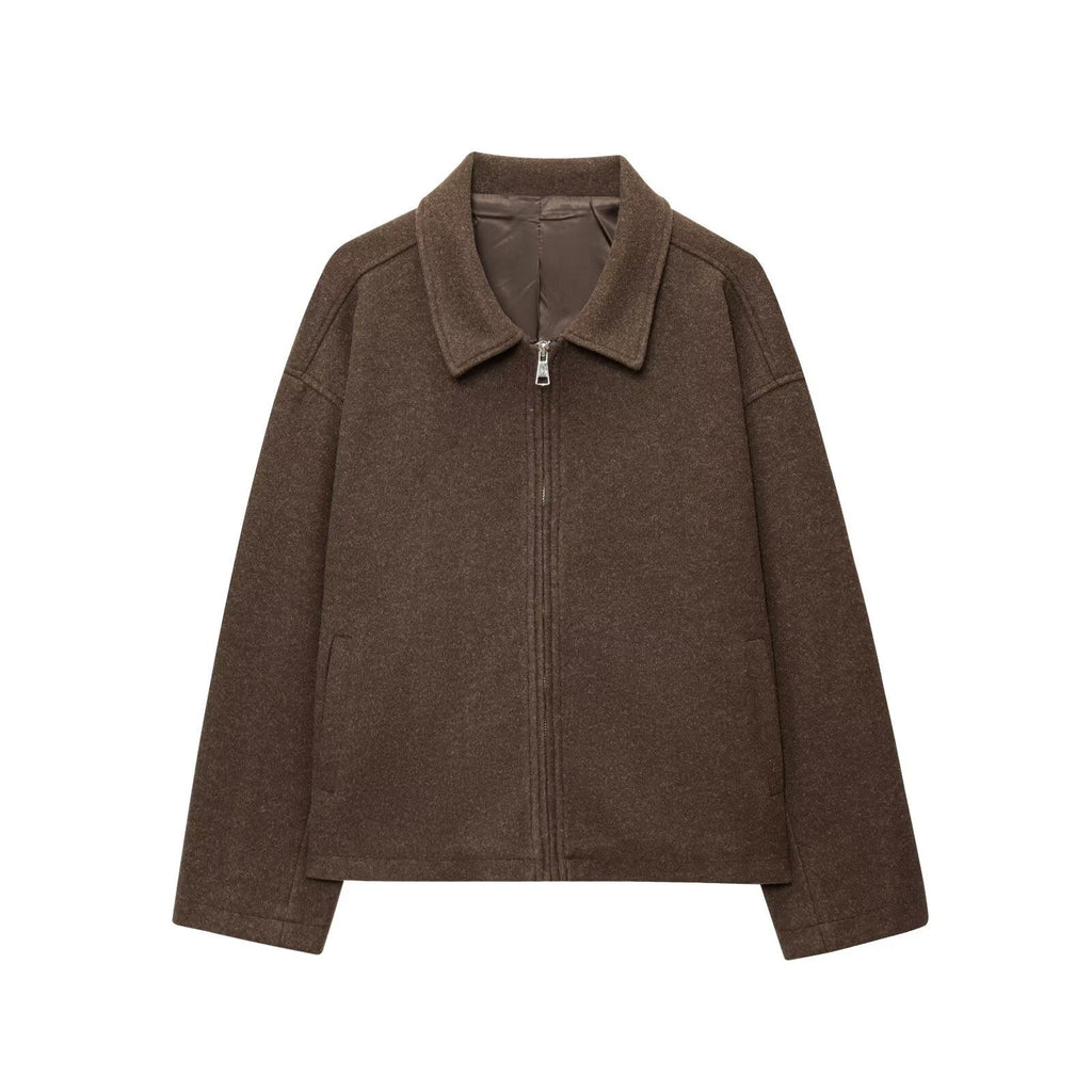 Bequeme Damenjacke mit Reißverschluss und lässigem Schnitt - J&B - 3 - Atelier-Zofia