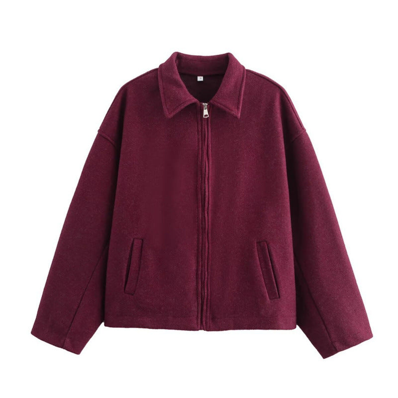 Bequeme Damenjacke mit Reißverschluss und lässigem Schnitt - J&B - 4 - Atelier-Zofia