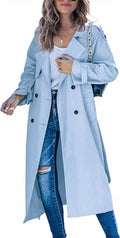 Stylischer Midi-Trenchcoat für Damen mit klassischem Zweireiher - J&B - 5 - Atelier-Zofia
