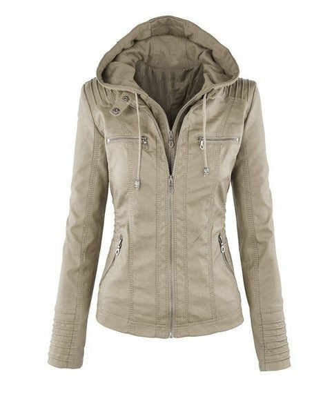Modische Kapuzenjacke für Damen mit Reißverschluss - J&B - 1 - Atelier-Zofia