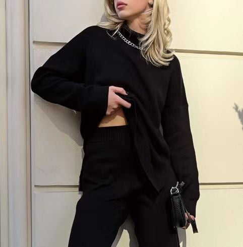 Gemütlicher Damen-Strickpullover mit hohem Stehkragen - J&B - 2 - Atelier-Zofia