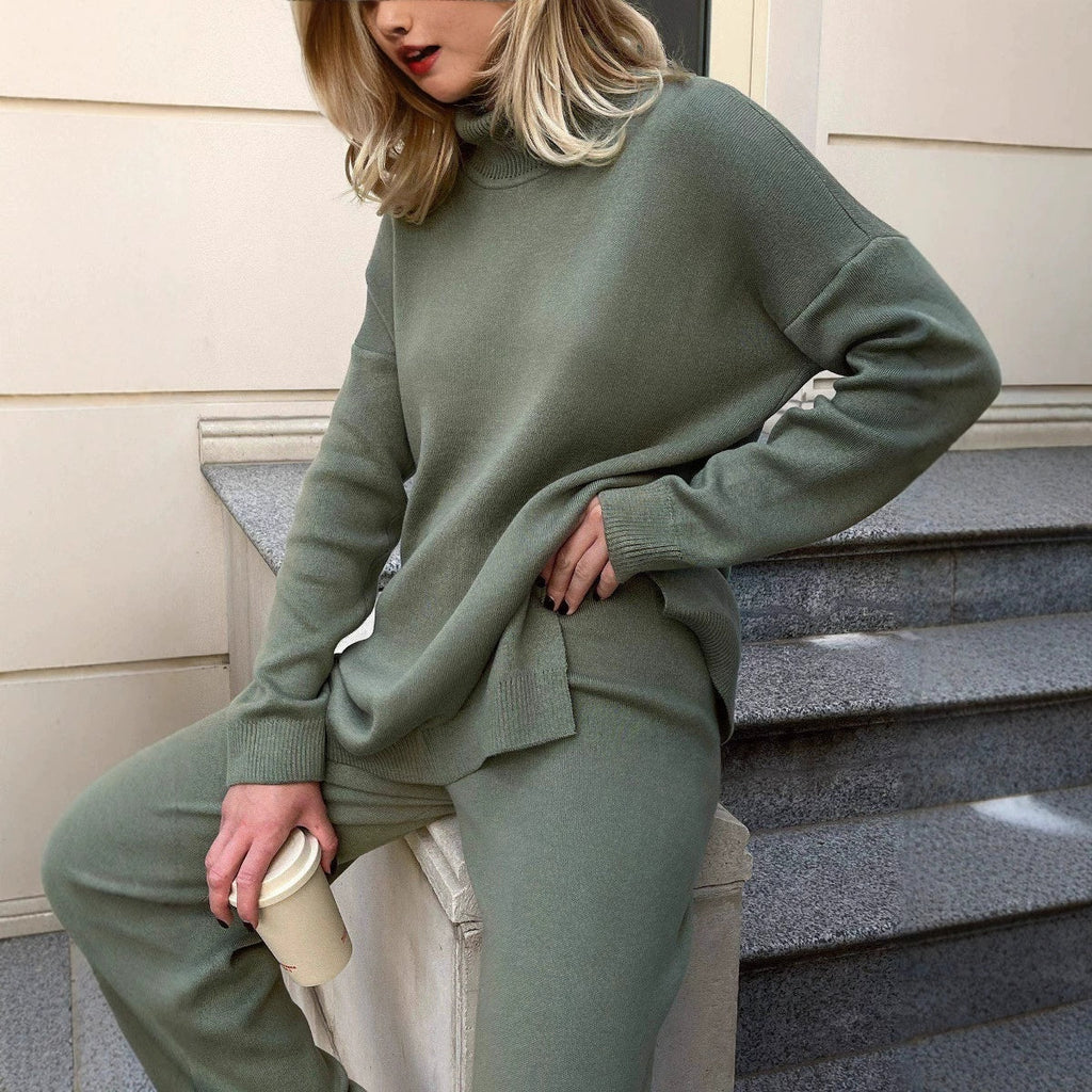 Gemütlicher Damen-Strickpullover mit hohem Stehkragen - J&B - 3 - Atelier-Zofia