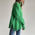 Gemütlicher Damen-Strickpullover mit hohem Stehkragen - J&B - 4 - Atelier-Zofia