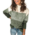 Modischer Damenpullover mit Rollkragen und Farbblock-Design - J&B - 2 - Atelier-Zofia