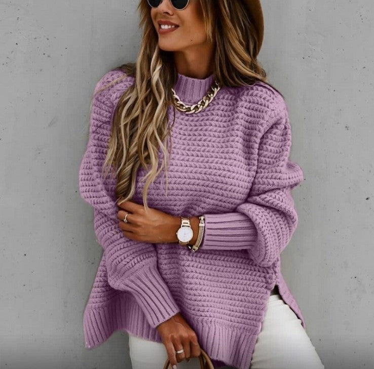 Lässiger Damenpullover mit Grobstrick und bequemer Passform - J&B - 4 - Atelier-Zofia