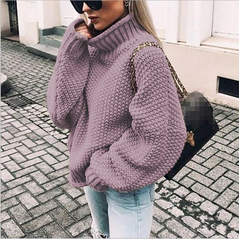 Damen Rollkragenpullover: Bequemer und eleganter Pullover mit Rippenelementen - J&B - 1 - Atelier-Zofia