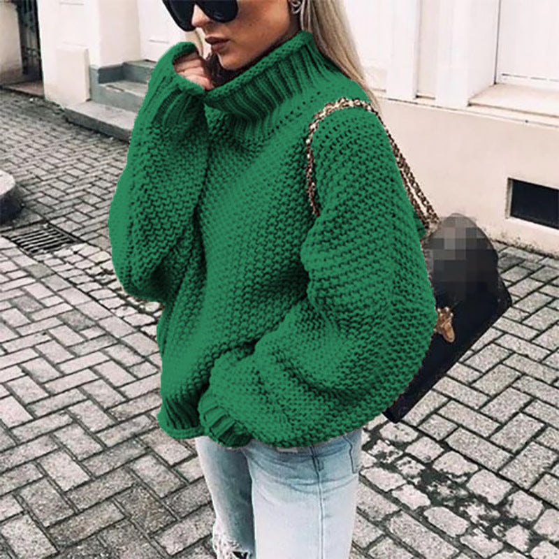 Damen Rollkragenpullover: Bequemer und eleganter Pullover mit Rippenelementen - J&B - 3 - Atelier-Zofia