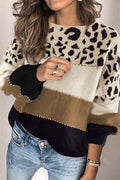 Stylischer Damenpullover mit Leopardenmuster und auffälligen Streifen - J&B - 8 - Atelier-Zofia